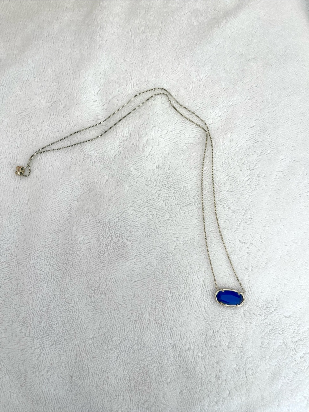 Kendra Scott Delaney Cobalt Blue Elisa Gold Adjustable Pendant Stone Necklace